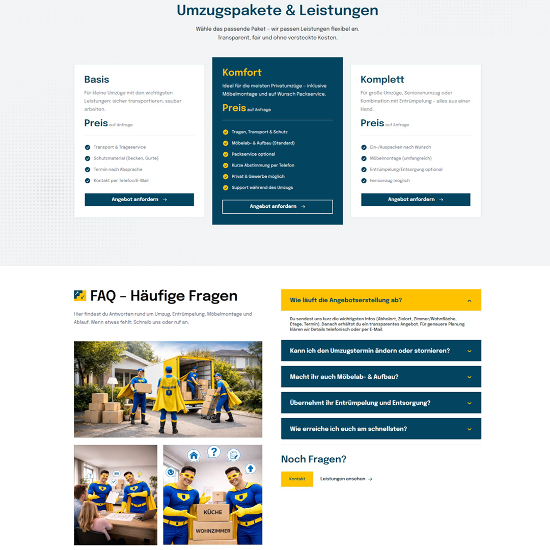UmzugsHelden24 OnePage – Website für Umzug & Transport | Premium Design – Bild 4
