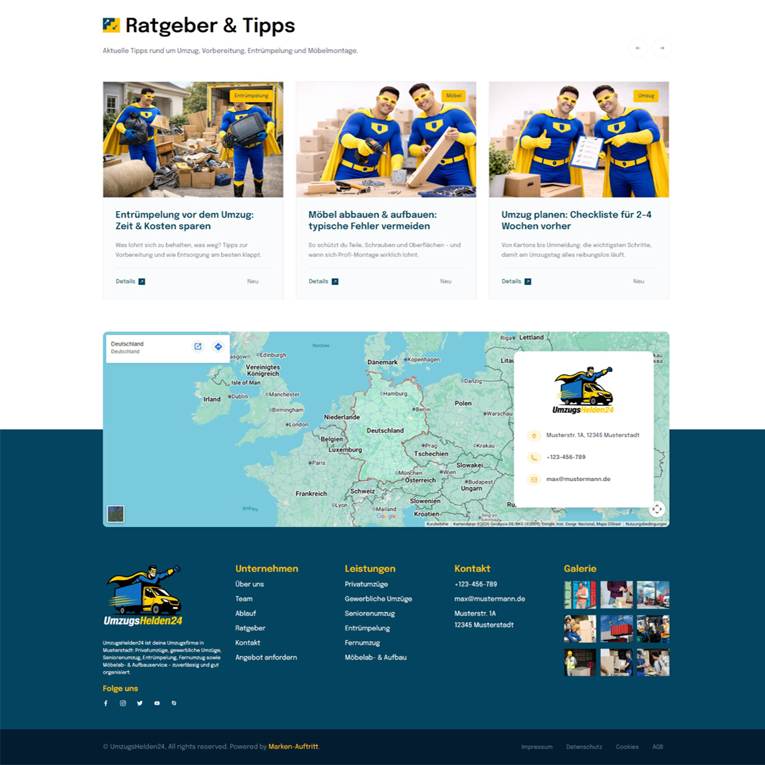 UmzugsHelden24 OnePage – Website für Umzug & Transport | Premium Design – Bild 6