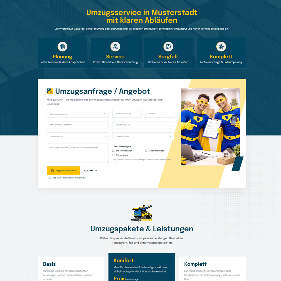UmzugsHelden24 OnePage – Website für Umzug & Transport | Premium Design – Bild 3